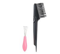 Ensemble de 2 brosses de nettoyage de peigne, outil de nettoyage de brosse à cheveux en acier inoxydable durable, élimine efficacement les résidus de poussière de cheveux pour la