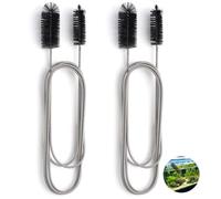 Ensemble de 2 brosses flexibles à double tête Unyqoos®, longueur 200 cm – pour le nettoyage des canalisations et des éviers, adaptées aux diamètres de 9 à 35 mm, avec un cœur en acier inoxydable et de
