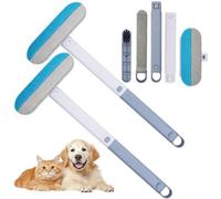 Ensemble de 2 brosses Unyqoos® pour l'élimination des poils d'animaux – brosses en flanelle réutilisables et lavables, avec manches antidérapants longs, mini-brosse et grattoir