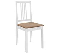 Ensemble de 2 Chaises à Manger Blanches en Bois Massif avec Coussin | Bois massif robuste, coussin confortable, montage facile, entretien simple, design moderne