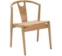 Mauro Ferretti Chaise Japon -B- Bois, dossier rotin tressé 76 cm Naturel – Lot de 2