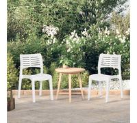 Ensemble de 2 chaises de jardin blanches en polypropylène