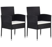 Ensemble de 2 chaises de jardin blanches en résine tressée (polyrotan)