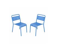 Bergame ensemble de 2 chaises de jardin empilables bleues