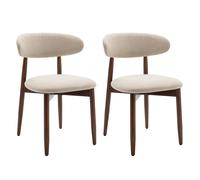 COLAMY Lot de 2 chaises style nordique, pieds en bois, H81×L56.4×P52.6 cm - Camel