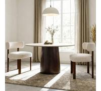 Lot de 2 chaises de salle à manger kaki en bois massif, tissu velours