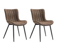 Ensemble de 2 chaises de salle à manger HOMCOM design moderne et capitonné pour salon, salle à manger, chambre à coucher, marron