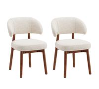 Ensemble de 2 chaises de salle à manger rembourrées, dossier enveloppant extra-large, siège confortable, cadre en bois avec coussinets réglables, style moderne pour cuisine et salon. Ensemble de 2 Buf