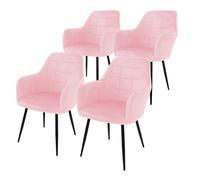 Ensemble de 2 chaises de salle à manger, rose, avec dossier et accoudoirs