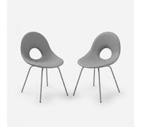 Candy Lot de 2 chaises design en polyéthylène et fer pour intérieur et extérieur
