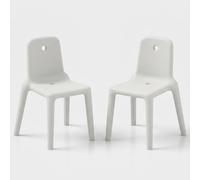 Lot de 2 chaises design intérieur et extérieur en polyéthylène Mellow - Blanc