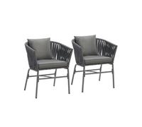 Ensemble de chaises VALEIRAS effet corde tressée - Lot de 2