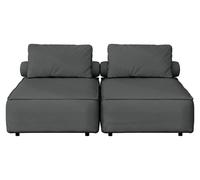 Ensemble de 2 chaises longues Patio, tissu Odyssey, anthracite (03)