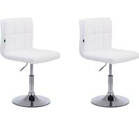 ensemble de 2 chaises longues - similicuir cadre réglable en finition chromée | Couleur : blanc