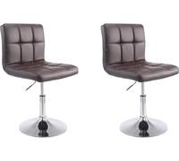 ensemble de 2 chaises longues - similicuir cadre réglable en finition chromée | Couleur : brun