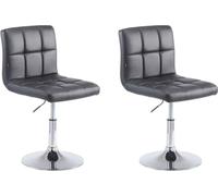 ensemble de 2 chaises longues - similicuir cadre réglable en finition chromée | Couleur : noir