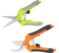 Ensemble de 2 cisailles de précision pour le jardin et les fleurs Unyqoos®, avec lames incurvées, ressort de rappel et système de verrouillage – pour une coupe et une récolte précises des plantes d'in