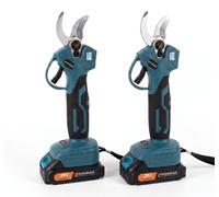 Ensemble de 2 cisailles électriques pour jardin, alimentées par batterie, 21 V, capacité de coupe jusqu'à 30 mm, lame en acier SK5, écran LCD, chaque ensemble comprend 2 batteries et 2 cisailles