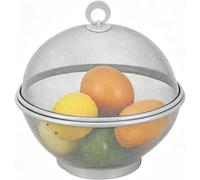 Ensemble De 2 Corbeilles à Fruits en Métal Ajouré avec Couvercle, élégant Fond Surélevé, 28 X 25 Cm, Design en Fil De Fer, Idéal pour Ranger Les Légumes sur Le Plan De Gray