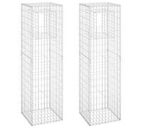 Ensemble de 2 corbeilles de gabions robustes pour jardin et terrasse