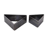 Ensemble de 2 coupe-cuir en forme de triangle, emporte-pièce creux en acier allié pour le travail du cuir, matrice de découpe triangulaire à double taille avec boîte de rangement,