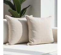 Ensemble de 2 coussins décoratifs Unyqoos®, 40 x 40 cm, couleur beige – Coussins pour canapé avec housse en coton, s Oeko-Tex, rembourrage doux pour canapé et fauteuil