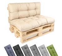 Ensemble de 2 coussins pour palettes Garronda, imperméables, résistants aux UV et à l'eau, pour canapé palette, modèle GD-0252, couleur cappuccino