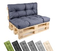 Ensemble de 2 coussins pour palettes Garronda, imperméables, résistants aux UV et à l'eau, pour canapé palette, modèle GD-0252, couleur bleu marine