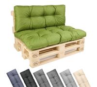 Ensemble de 2 coussins pour palettes Garronda, imperméables, résistants aux UV et à l'eau, pour canapé palette, modèle GD-0252, couleur verte