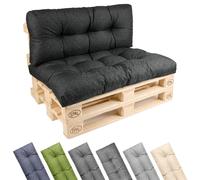 Ensemble de 2 coussins pour palettes Garronda, imperméables, résistants aux UV et à l'eau, pour canapé palette, modèle GD-0252, couleur anthracite