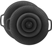 Ensemble de 2 couvercles universels pour casseroles, avec protection contre les débordements et les éclaboussures, revêtement en silicone résistant à la chaleur jusqu'à 230°C, poignées pour suspension