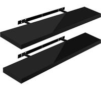 Ensemble de 2 étagères murales flottantes | Noir | 100x22,9x3,8 cm