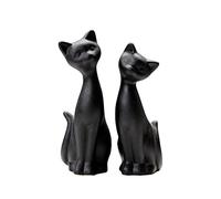 Ensemble de 2 Figurines de Chat Noir en Porcelaine, Mini Figurines de Chat Noir Mat pour la décoration intérieure, Cadeaux pour Les Amoureux des Chats, décoration pour la Maison, Cadeaux de Mariage
