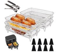 Ensemble de 2 grilles pour friteuse à air, en acier inoxydable