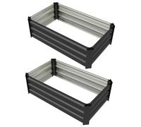 Ensemble de 2 jardinières surélevées | Couleur : Gris foncé | Dimensions : 60 x 100 x 30 cm
