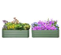 Ensemble de 2 jardinières surélevées | Couleur : Vert | Dimensions : 100 x 100 x 30 cm