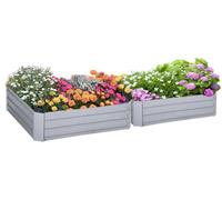 Ensemble de 2 jardinières surélevées en métal | Couleur : Gris | Dimensions : 100x100x30 cm