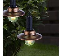 Ensemble de 2 lampes à LED avec pendule de plafond solaire, style maison de campagne, terrasses extérieures suspendues extérieures