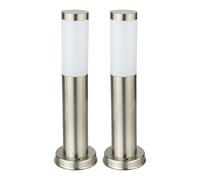 Ensemble de 2 lampes d'extérieur, éclairage sur pied en acier inoxydable, lampes télécommandées à intensité variable dans un ensemble comprenant des ampoules LED RVB