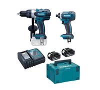 Ensemble de 2 machines 18V (DDF458 + DTD152) DLX2144TJ + 2 batteries BL1850 18V 5 Ah + 1 chargeur rapide DC18RC MAKITA