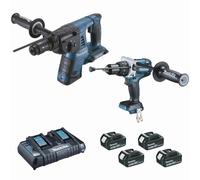 Ensemble de 2 machines 18V Perforateur DHR264 + Perceuse DHP481- MAKITA - avec 2 batteries 18V 5.0Ah - chargeur - MakPac - DLX2101PTJ