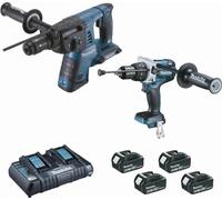 Ensemble de 2 machines 18V Perforateur DHR264 + Perceuse DHP481- MAKITA - avec 2 batteries 18V 5.0Ah - chargeur - MakPac - DLX2101PTJ