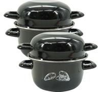 Ensemble de 2 Marmites à Moules Fackelmann, Émaillées, 20,5 x 26 x 17,5 cm, 3 Litres, Acier Carbone