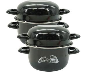 Ensemble de 2 Marmites à Moules Fackelmann, Émaillées, 20,5 x 26 x 17,5 cm, 3 Litres, Acier Carbone
