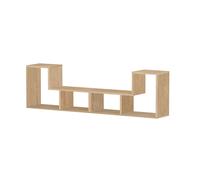 Ensemble de 2 meubles étagères modulables multifonction couleur chêne- Longueur 183 x Hauteur 54 x Profondeur 30 cm