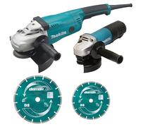 Ensemble de 2 machines MAKITA - Meuleuse GA9020 et Meuleuse 9558HNRG - Filaire - Intensif - Tronçonner
