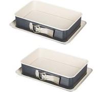 Ensemble de 2 Moules à charnière rectangulaire 28 x 18 cm crème noir Zenker Smart Pastry Noir