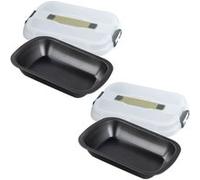 Ensemble de 2 Moules à gâteaux rectangulaire avec couvercle de transport 34 x 24 cm Zenker Bake Click and Go