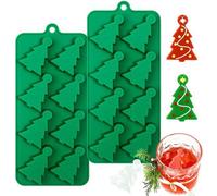 Ensemble de 2 moules en silicone Unyqoos® en forme de sapin de Noël – moules souples pour glaçons, chocolat, chocolats et mini-gâteaux, adaptés de -40°C à 230°C, et lavables au lave-vaisselle