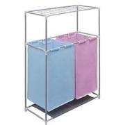 Ensemble de 2 paniers à linge avec étendoir Multicolore (rose et bleu), Multicolore G